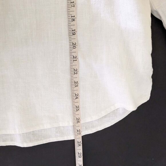 What's Up Womens SM Ivory White 100% Linen Pullover Tunic Top - Picture 8 of 8